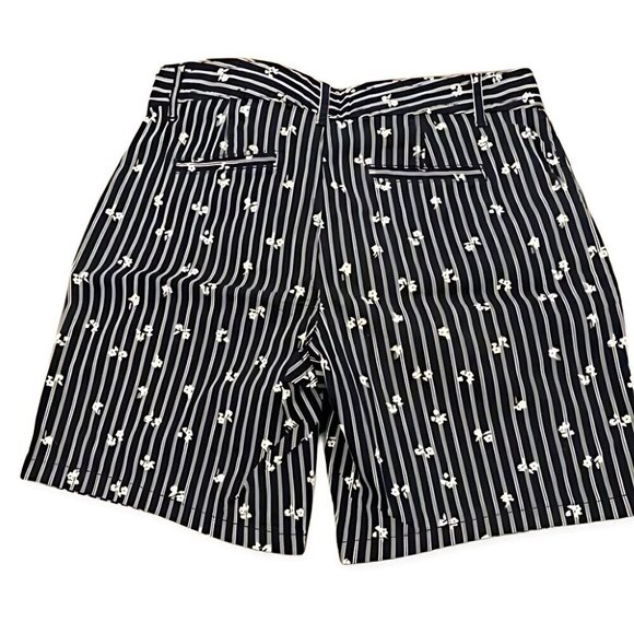 Joe Fresh Shorts Cotton Flat Front Pockets Stripes & Floral Embroidery Design W - Picture 2 of 5